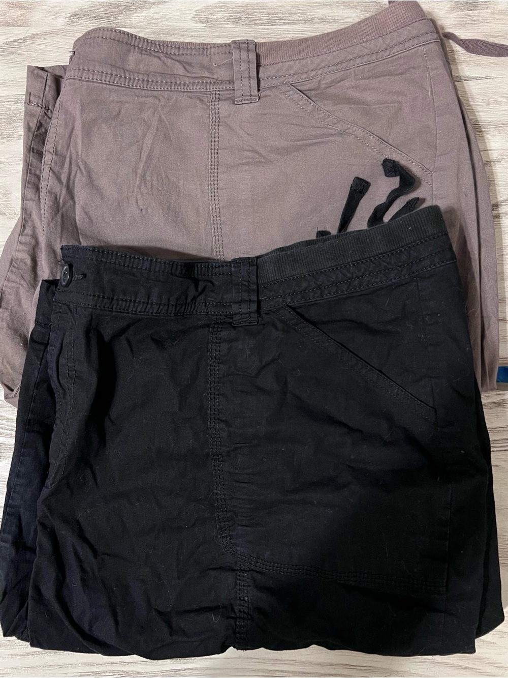 St Johns Bay 24W Cargo Shorts Lot of 2 Black Brown Plus Size